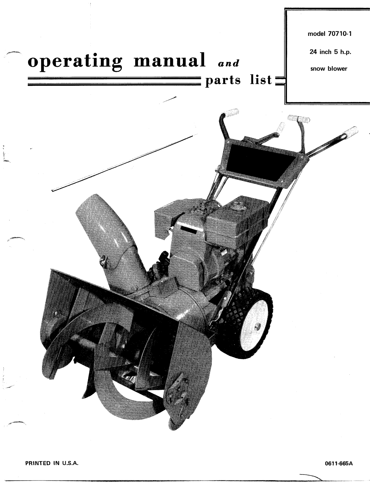 Mtd 707101 operators Manual