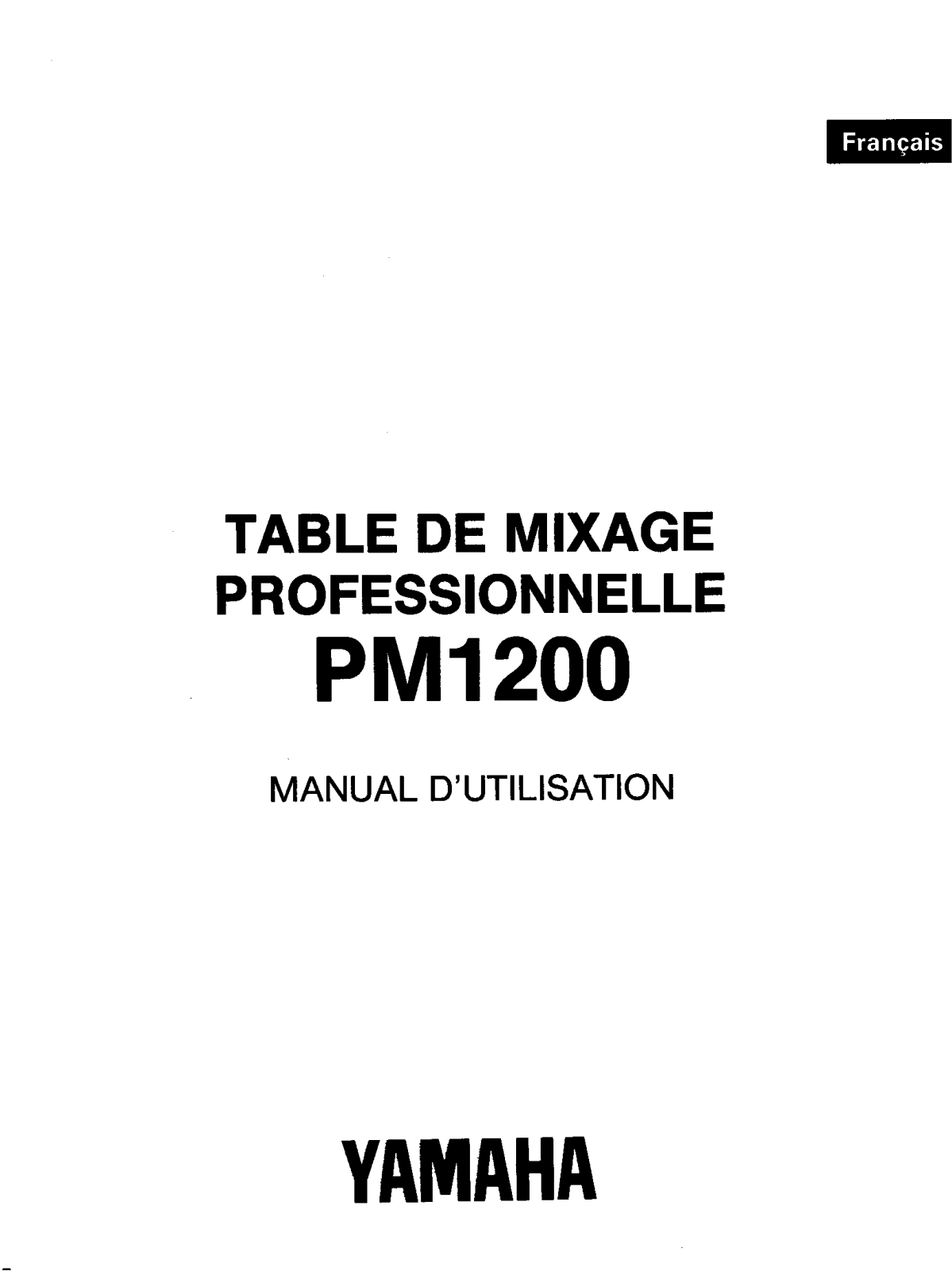 Yamaha PM1200 Owner's Manual