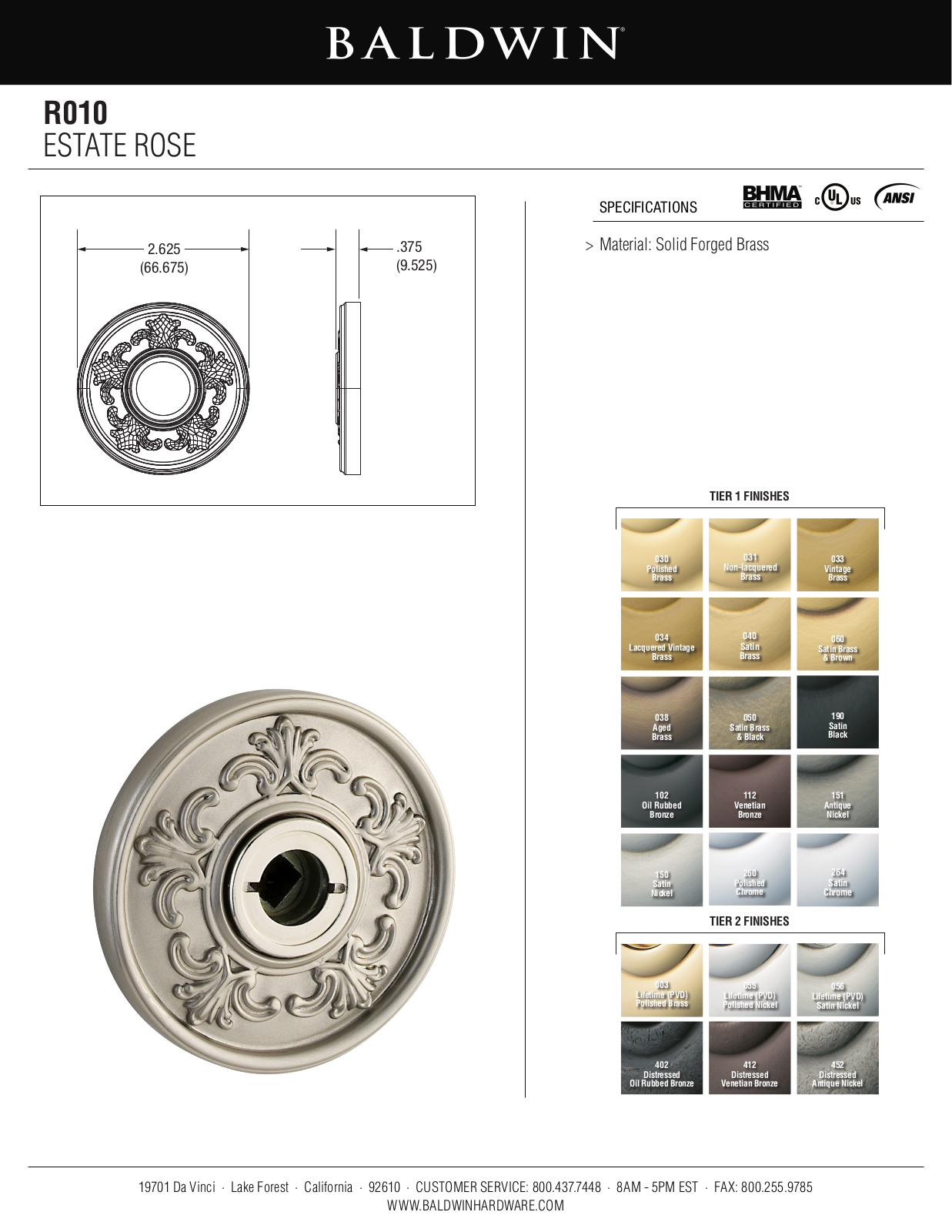 Baldwin R010 User Manual