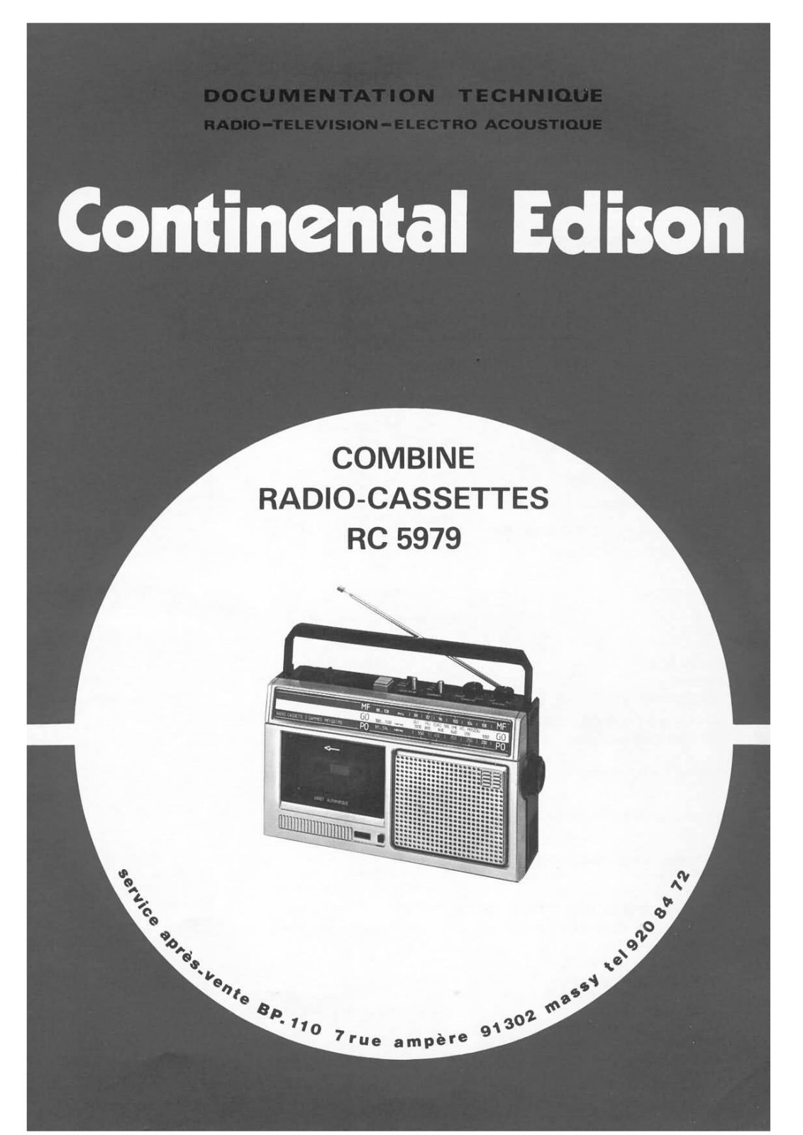 Continental Edison RC-5079 Service Manual