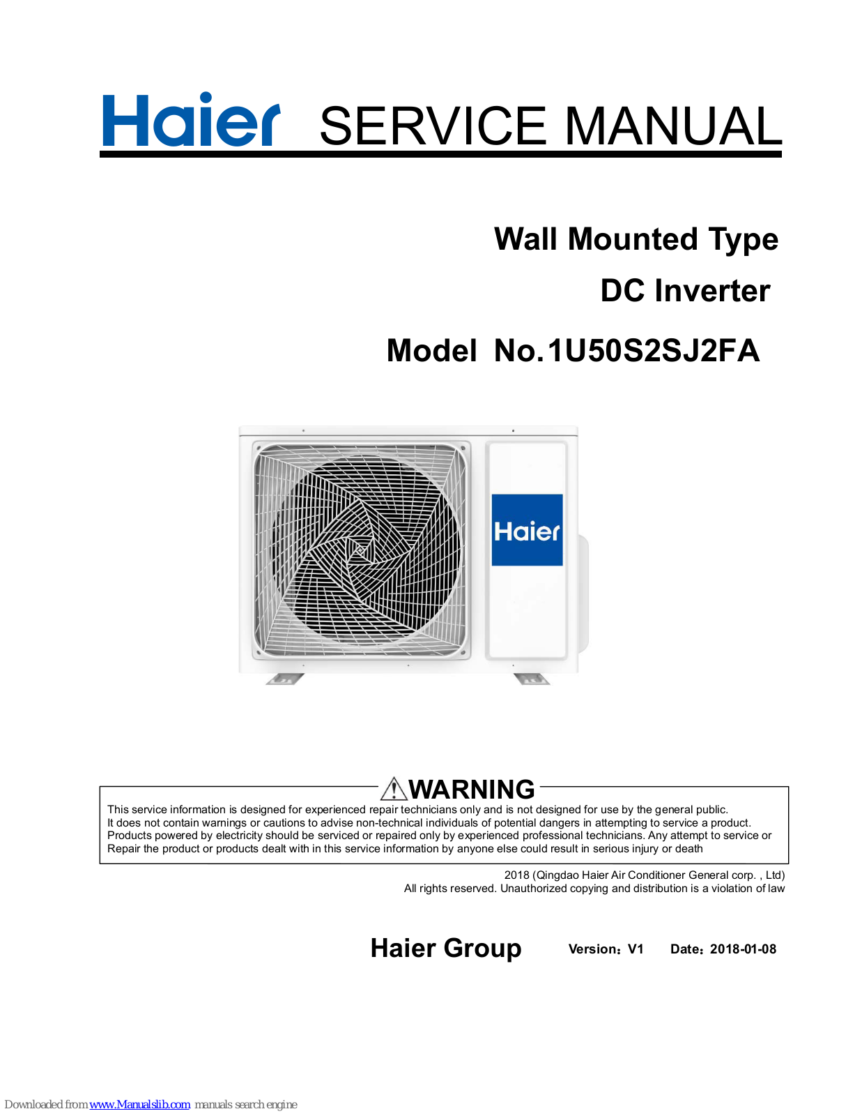 Haier 1U50S2SJ2FA Service Manual