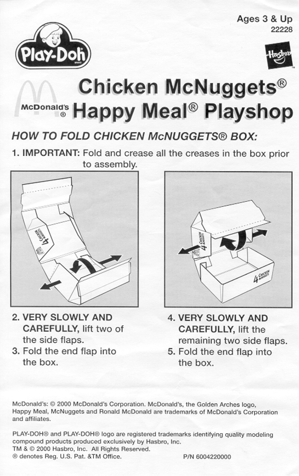 HASBRO Chicken McNuggets Happy Meal Playshop User Manual