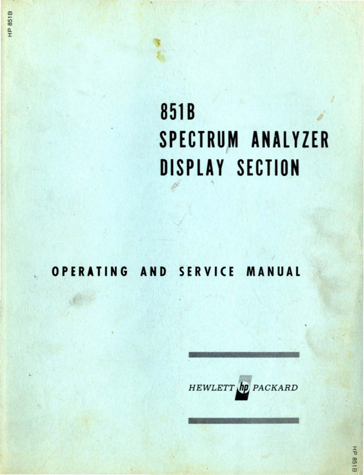 HP 851B Service manual