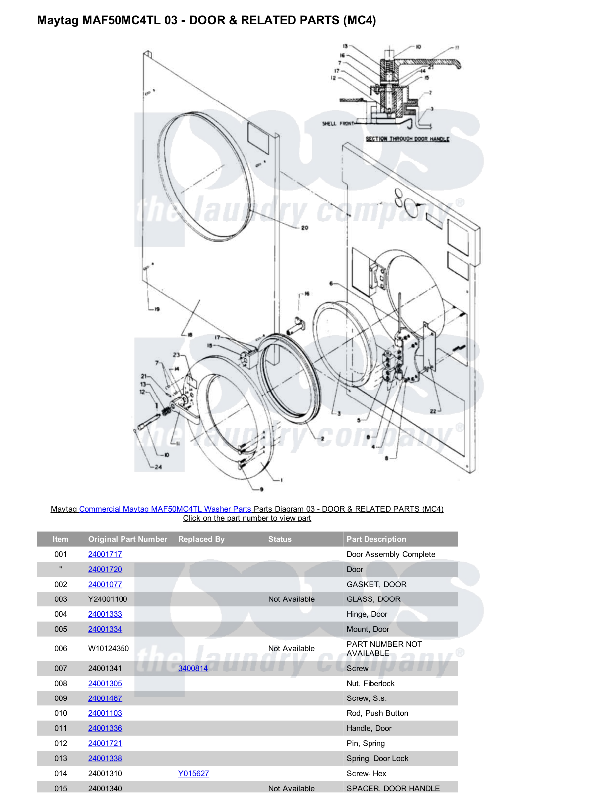 Maytag MAF50MC4TL Parts Diagram