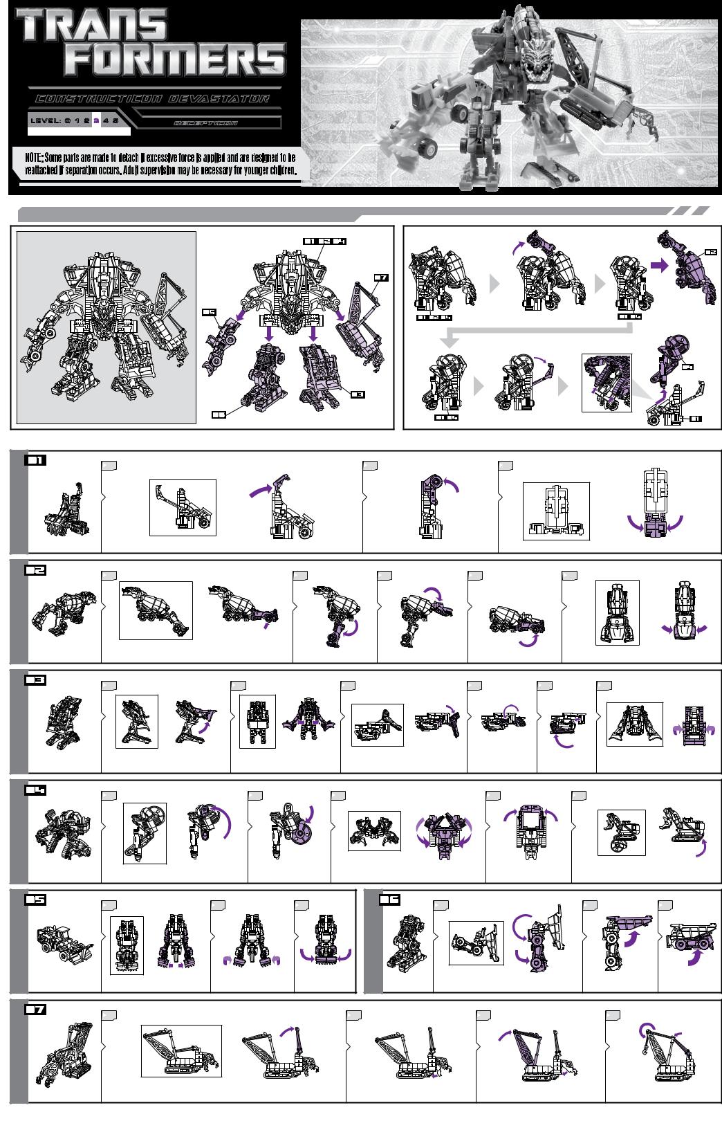 HASBRO Transformers Constructicon Devastator User Manual