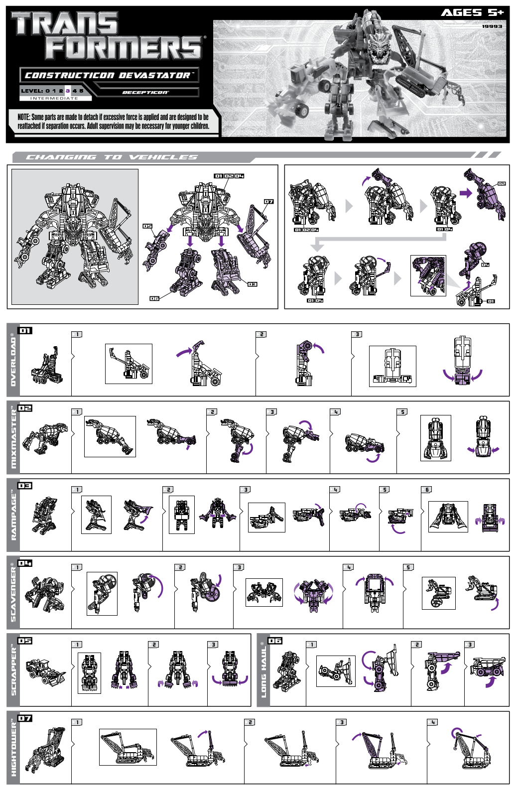 HASBRO Transformers Constructicon Devastator User Manual - ManualMachine.com
