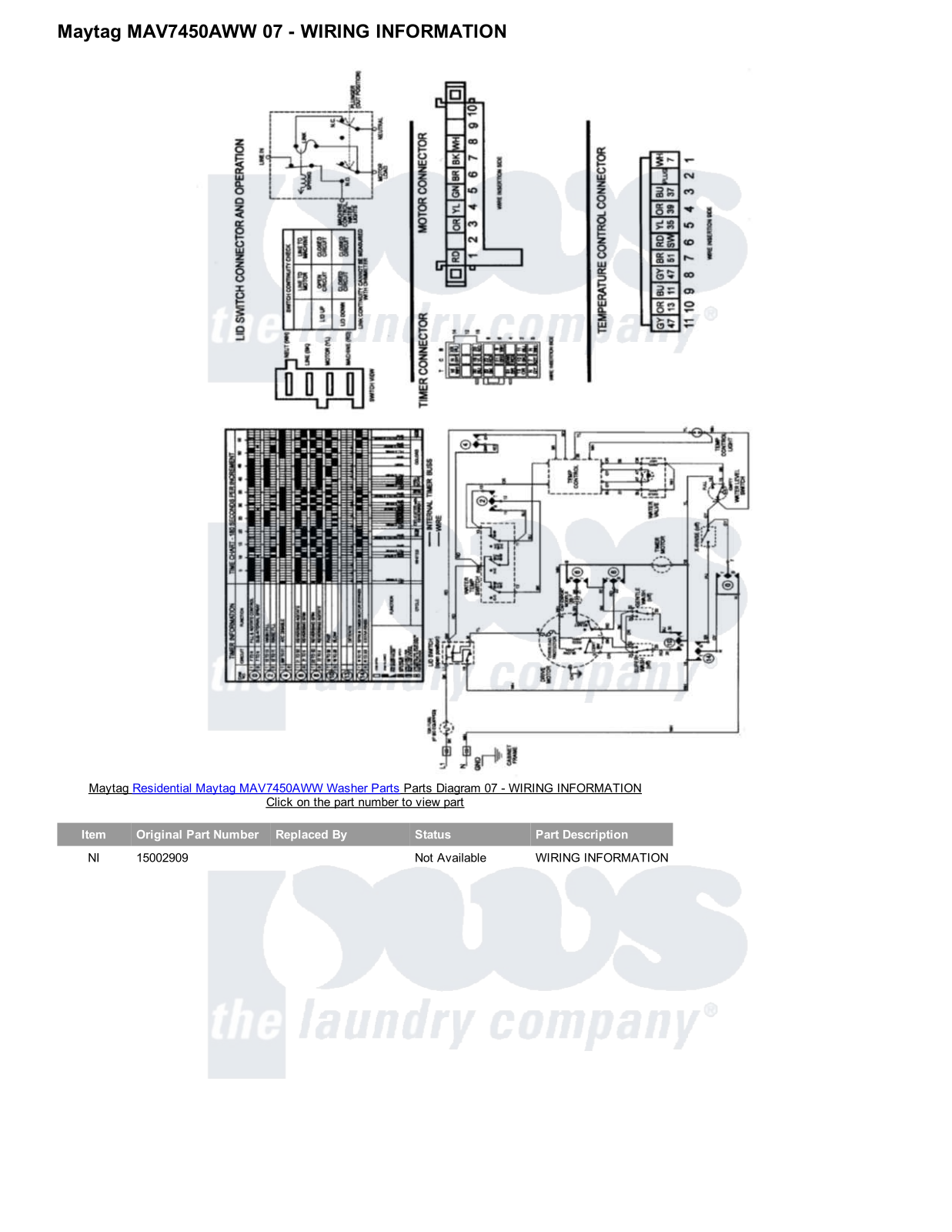 Maytag MAV7450AWW Parts Diagram