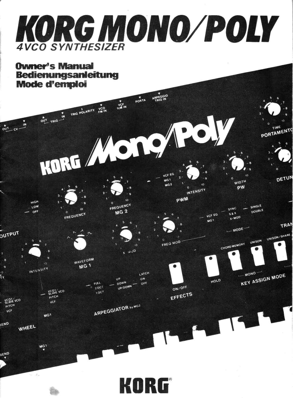 Korg Mono/Poly User Manual