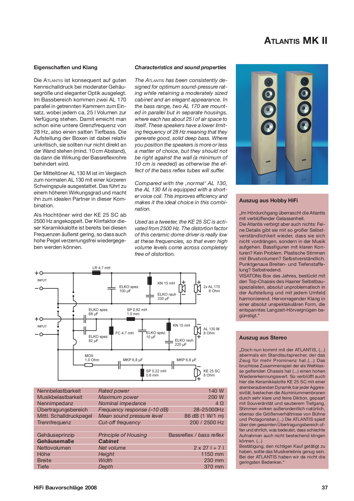 VISATON VIS ATLANTIS II Datasheet - ManualMachine.com