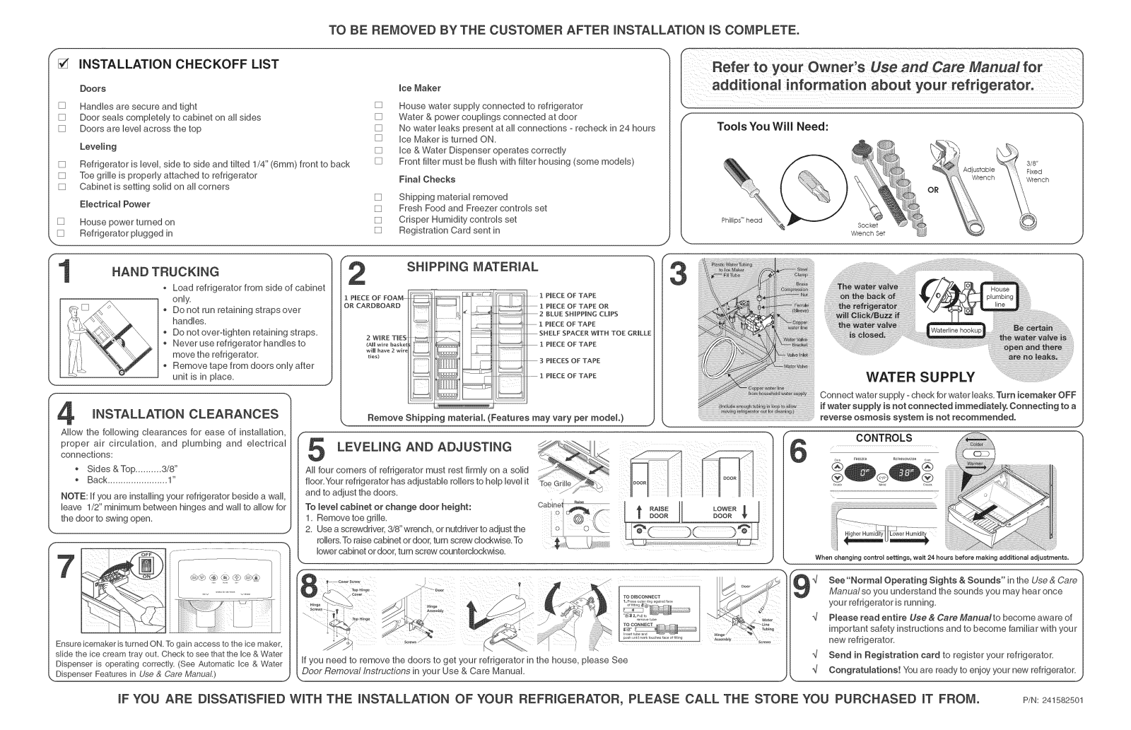 Kenmore FRS6L9EFSS7, GLHS269FPB0, GLHS269FPB1, GLHS38EGPB1, GLHS38EGPB3 Installation Guide - ManualMachine.com