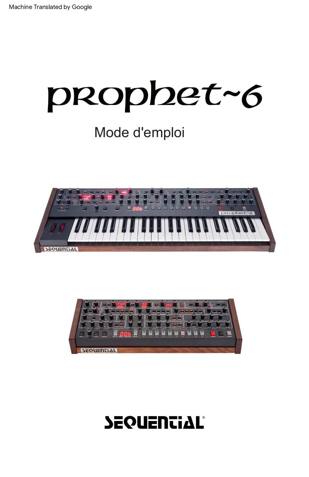 sequential Sequential Prophet-6 Prophet-6-MANUEL fr-2.1