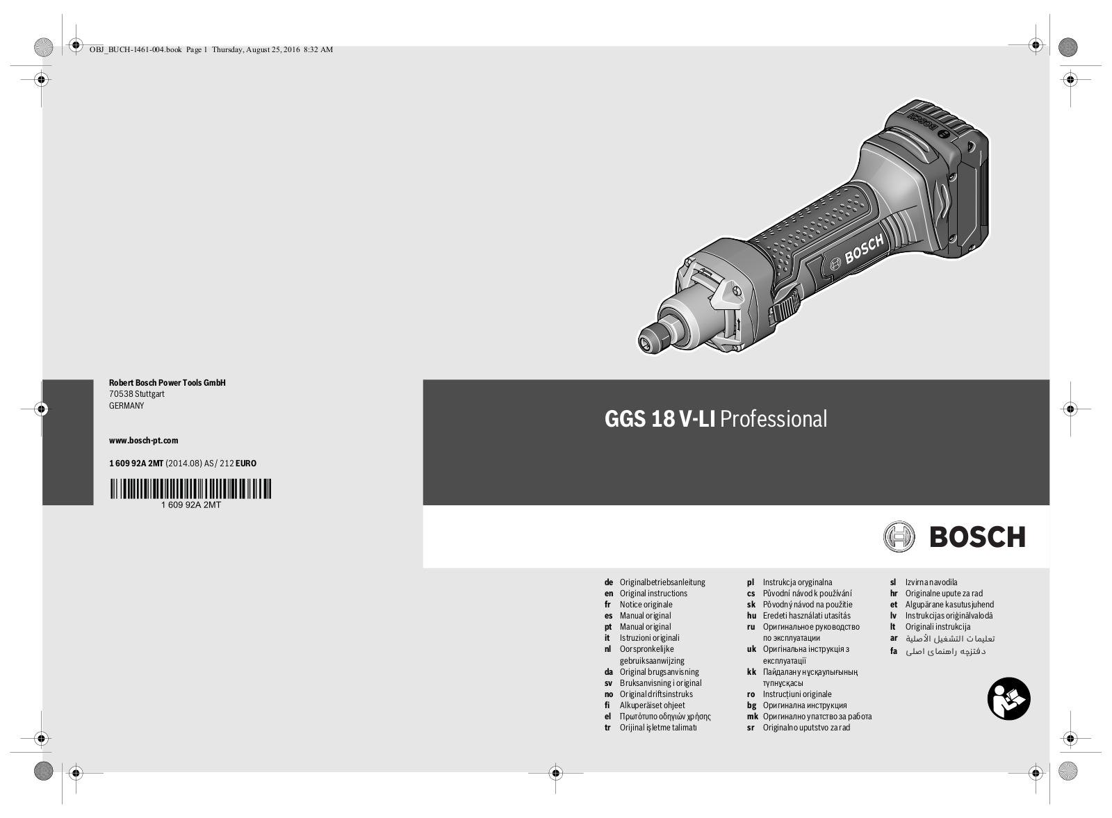 Bosch GGS 18V-LI operation manual