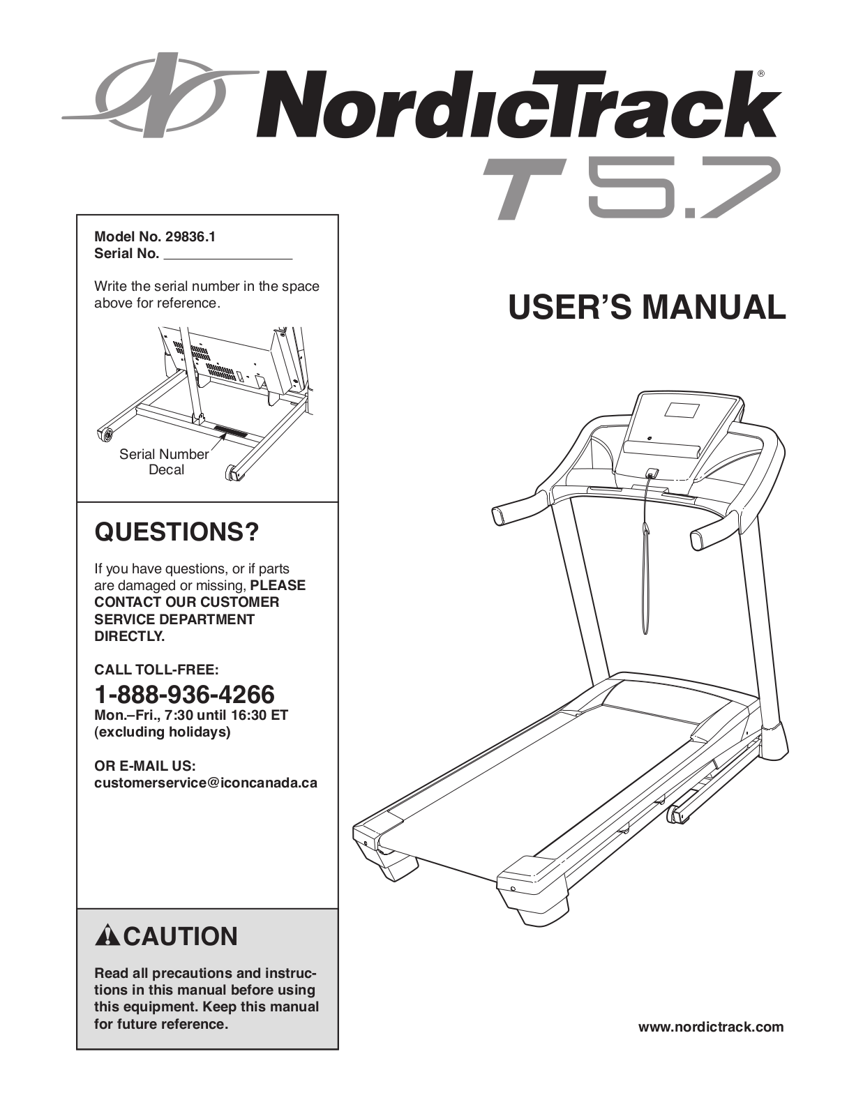 NordicTrack 29836.1 User Manual