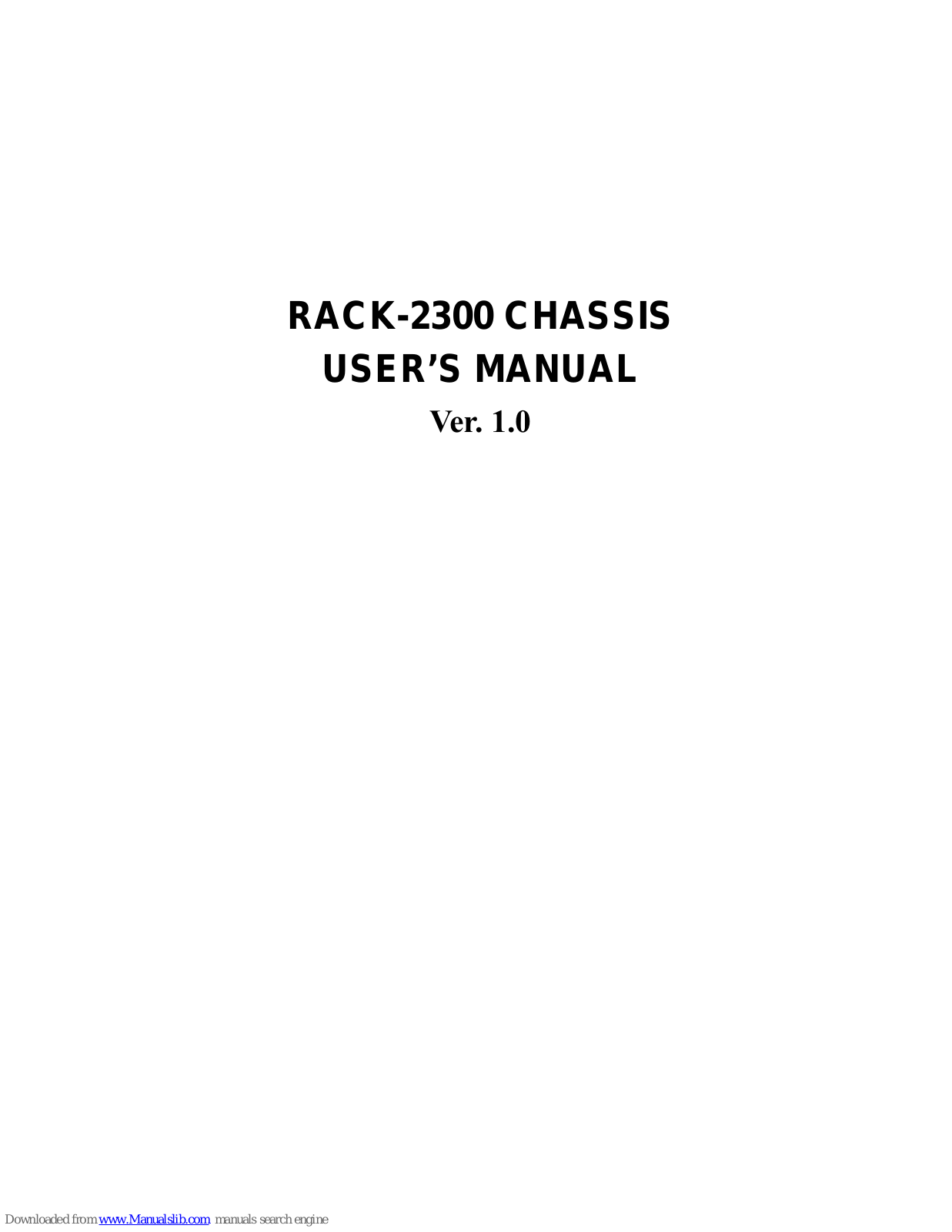 Vox Technologies RACK-2300 User Manual