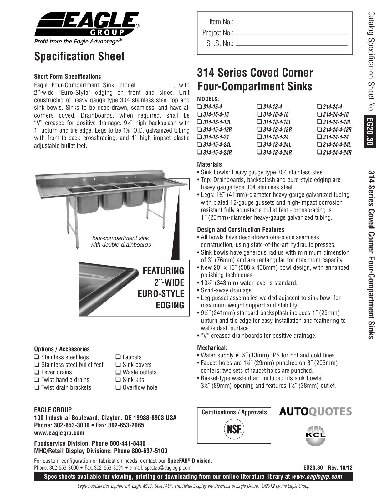 Eagle 314-16-4 User Manual