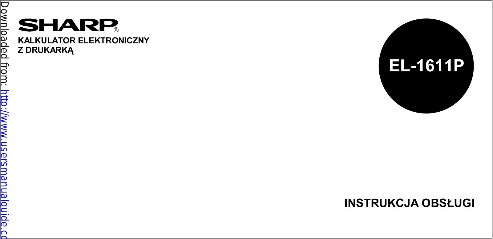 SHARP EL-1611P User Manual