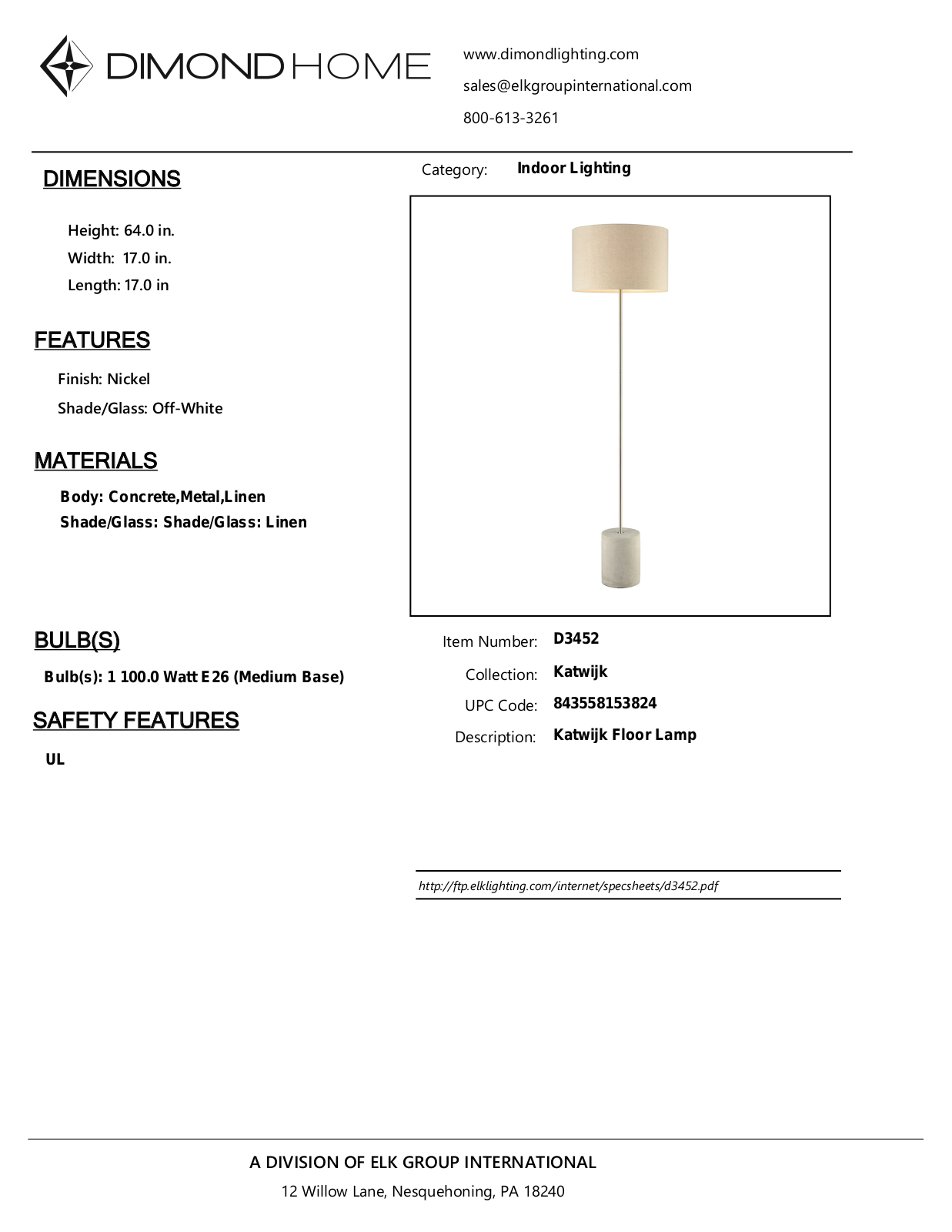 ELK Home D3452 User Manual