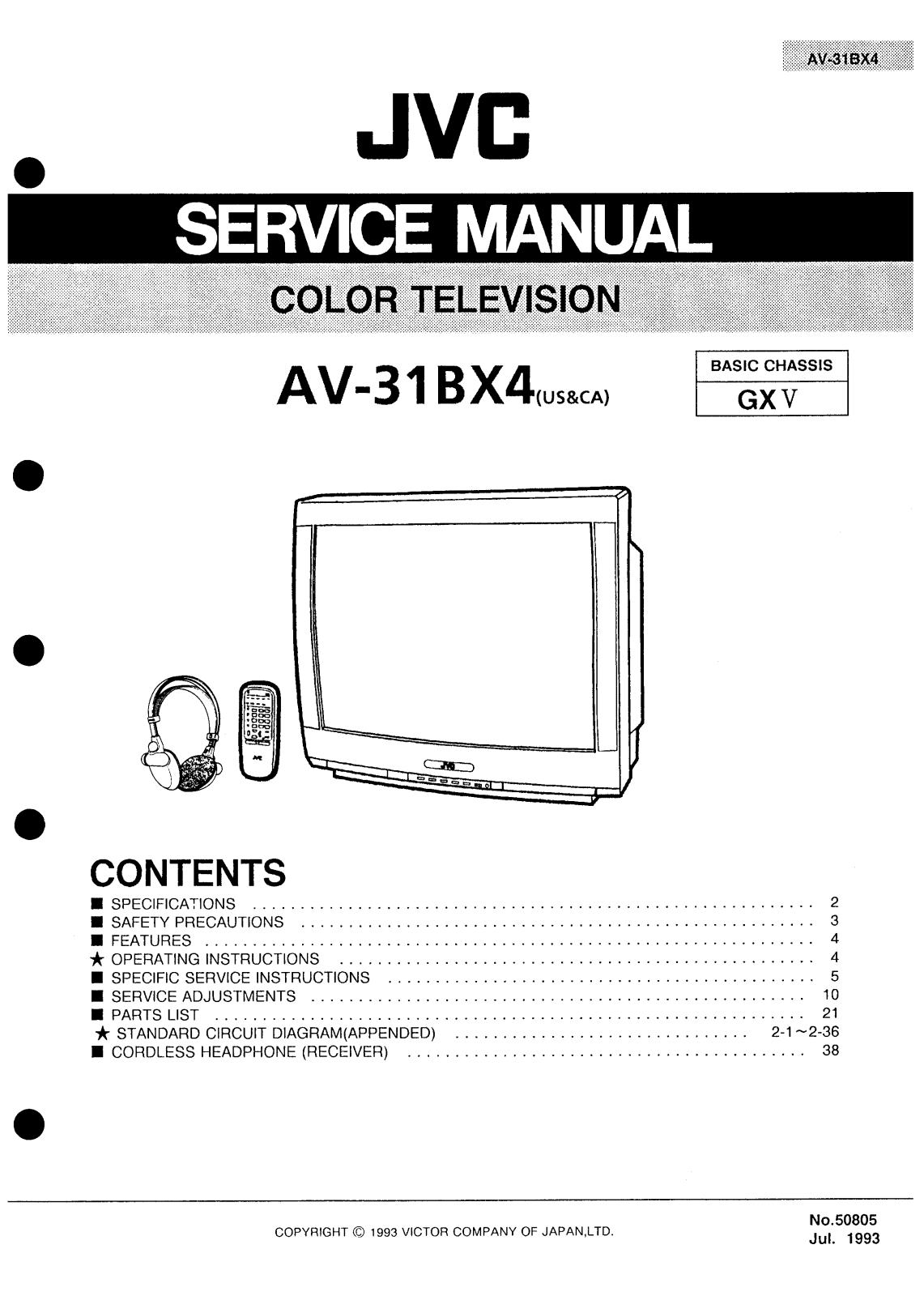 JVC AV-31BX4 Schematic