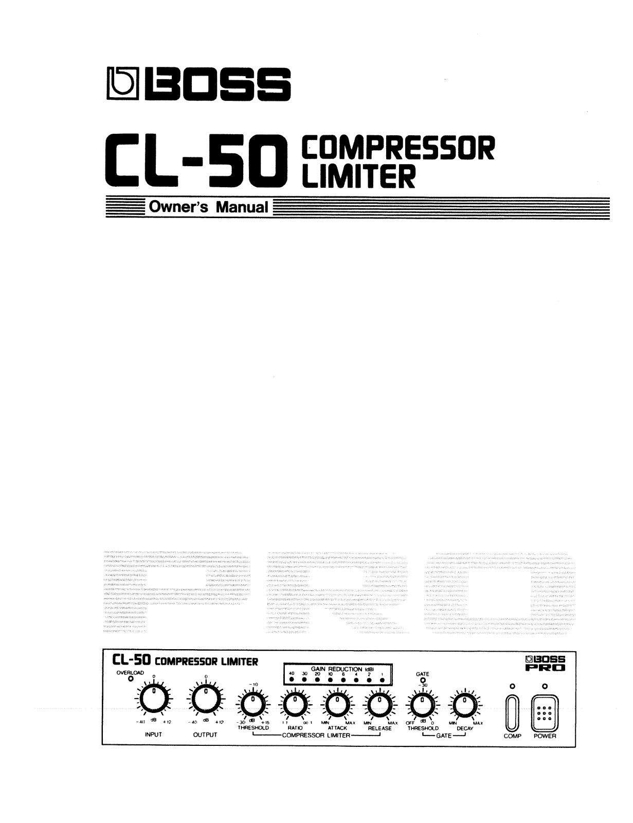 Boss CL-50 User Manual