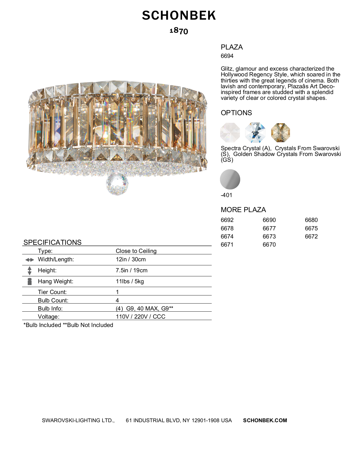 Schonbek SOC3116 Specifications - ManualMachine.com