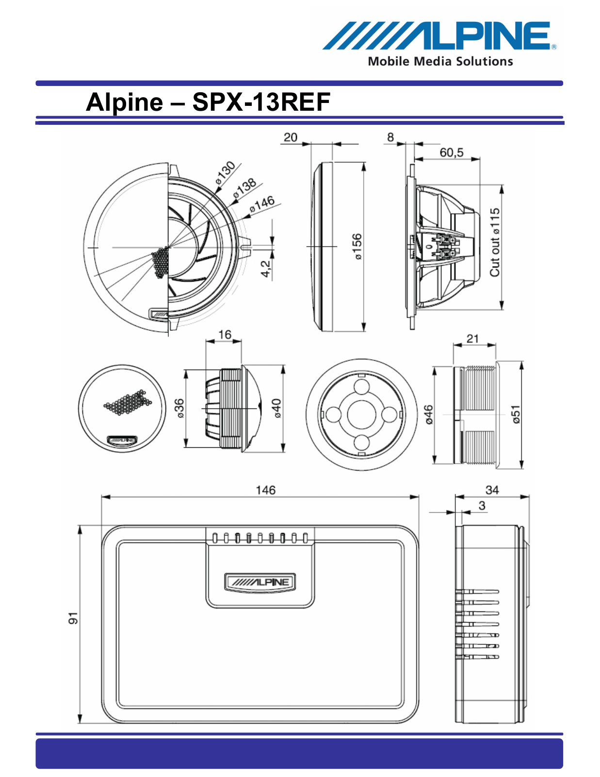 Alpine SPX-13REF User Manual