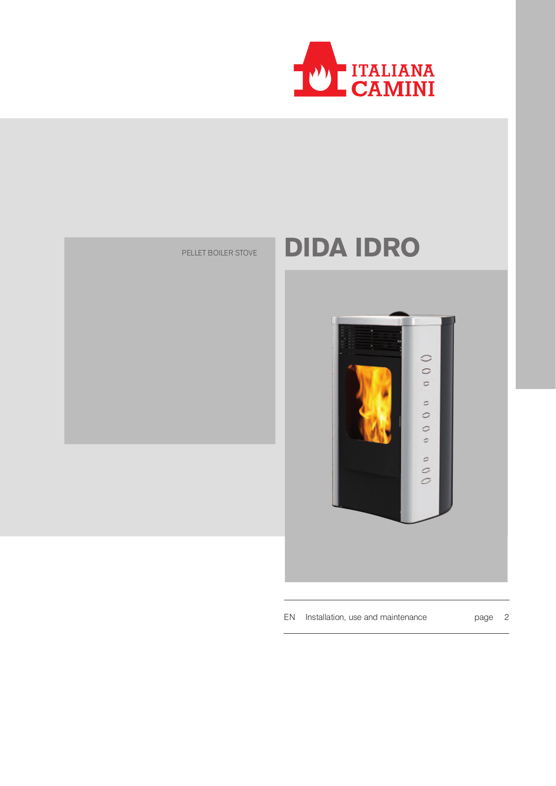 Italiana Camini Dida Idro Installation, Use And Maintenance Manual