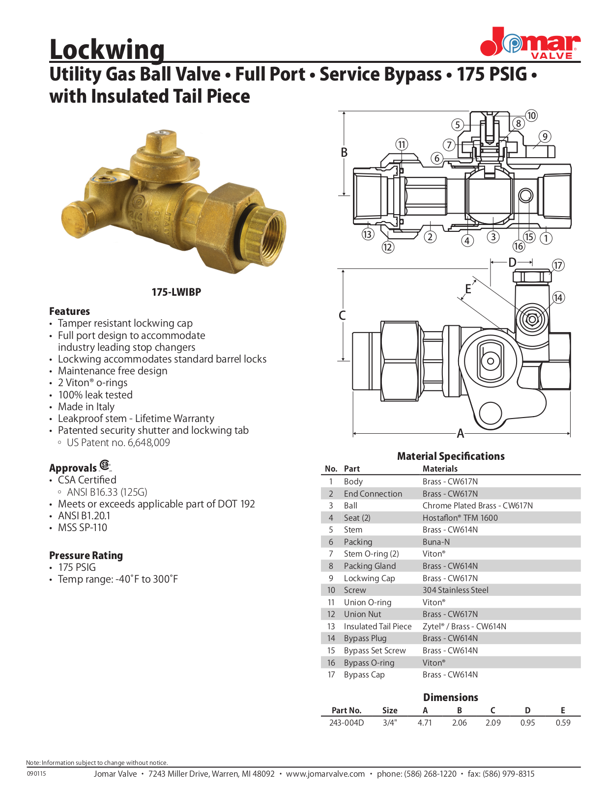 Jomar 175-LWIBP User Manual