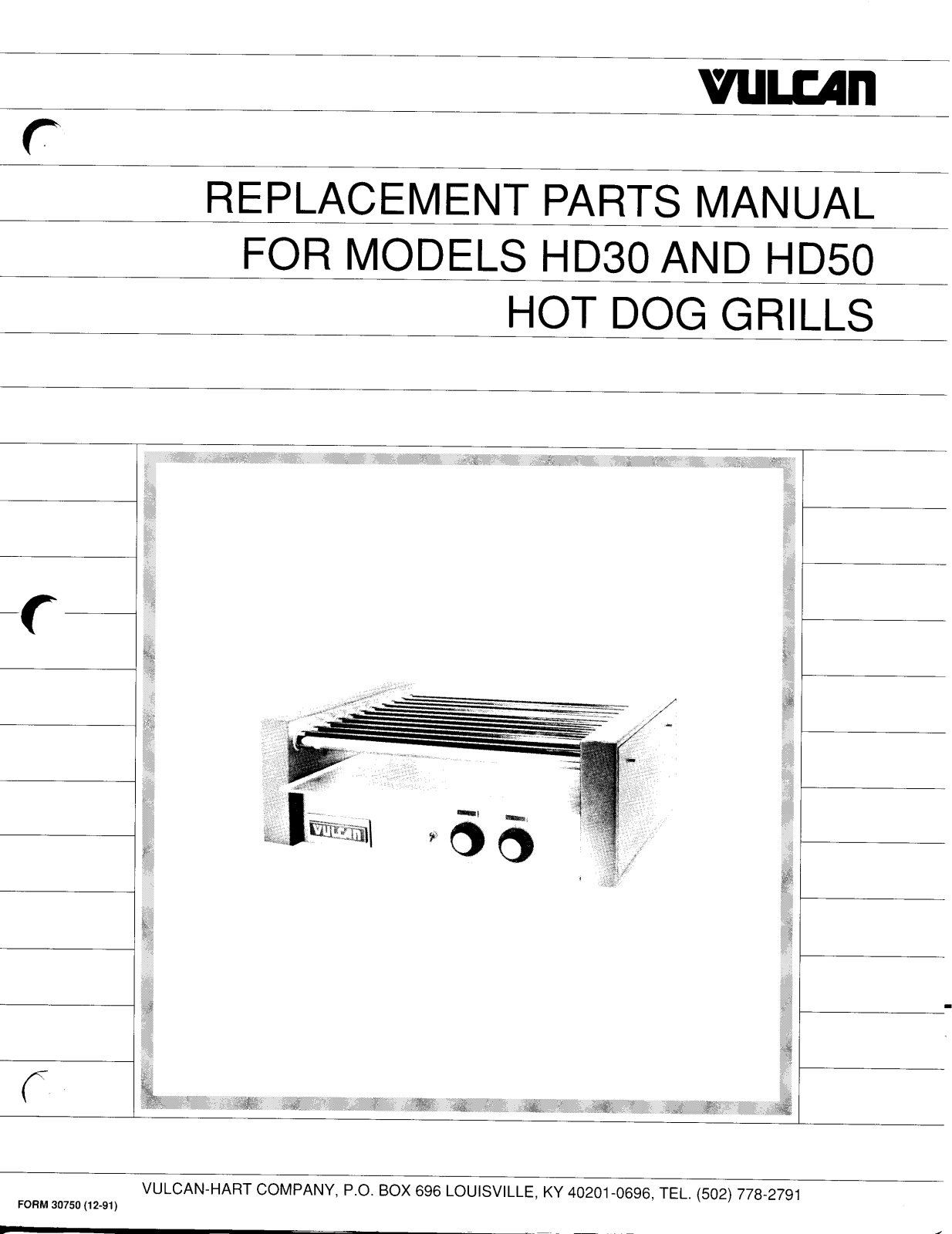 Vulcan HD50 Parts List