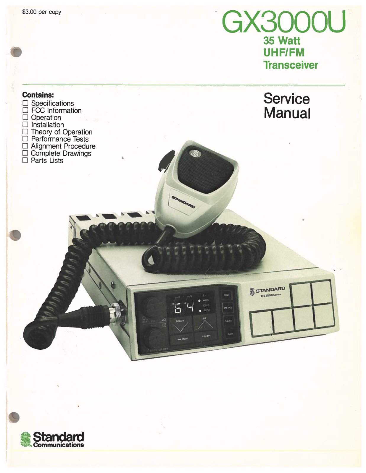 Standard GX3000U Service Manual