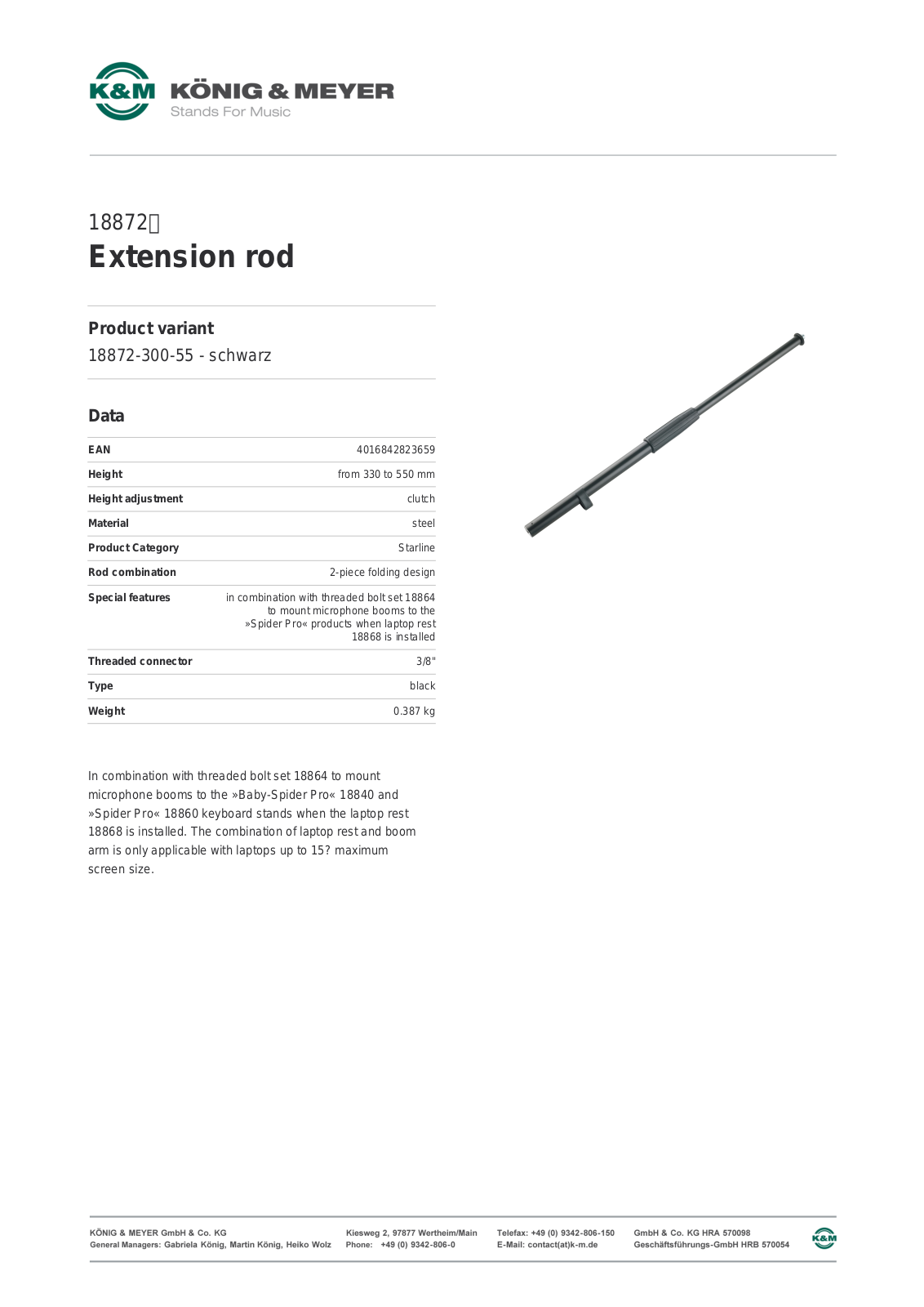 K&M 18872 Data Sheet