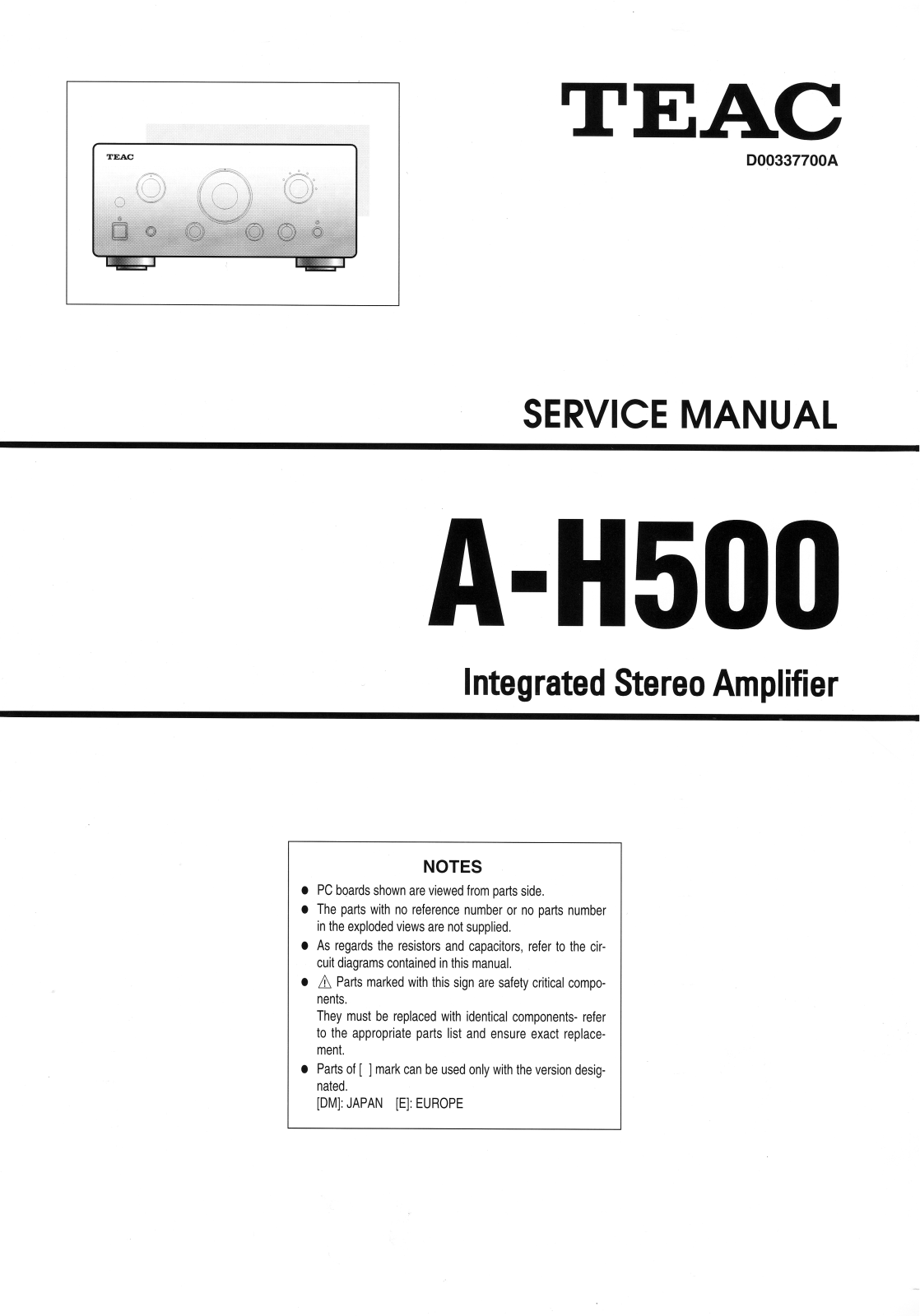 TEAC AH-500 Service manual