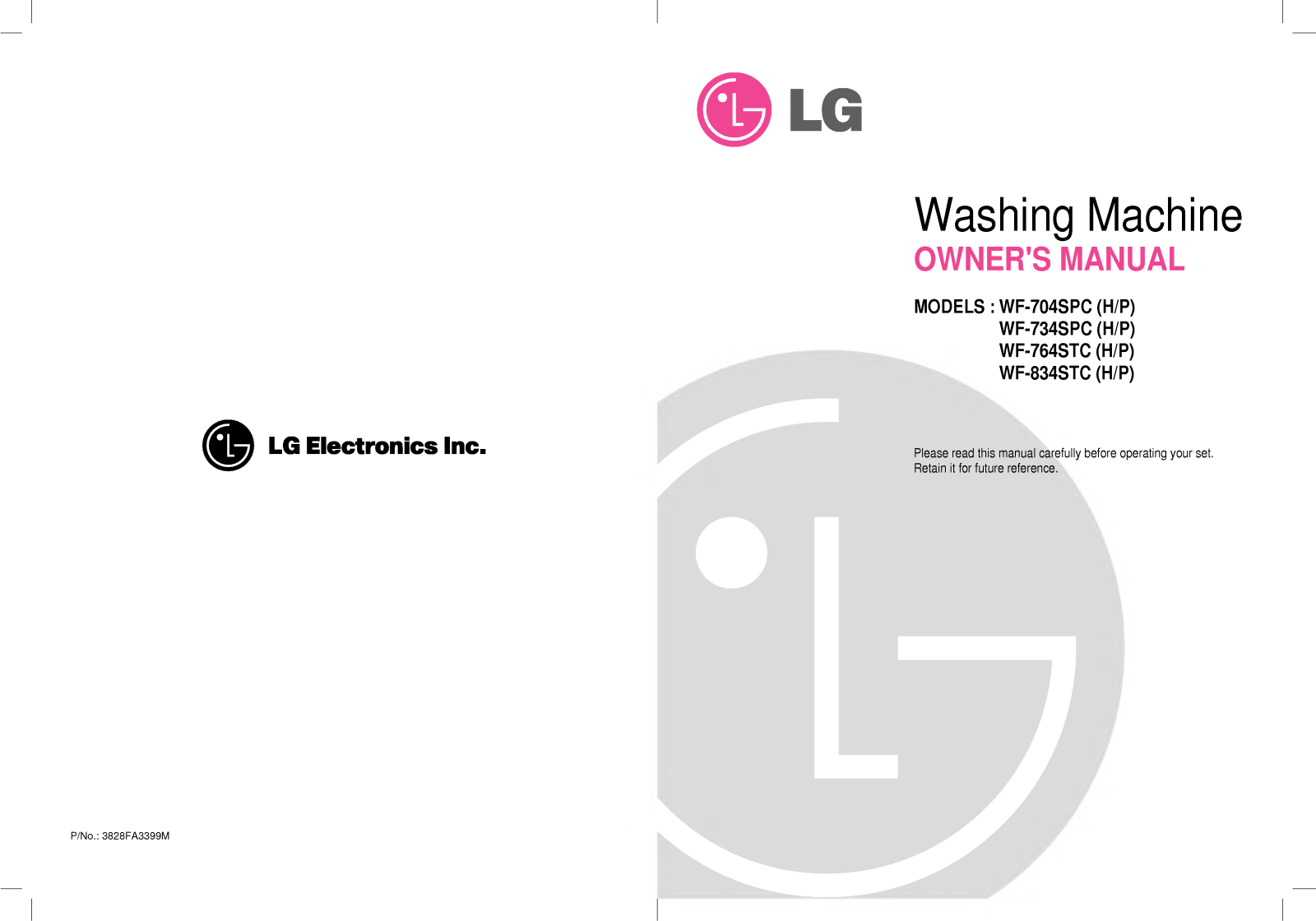 LG WF-734SPC User Manual