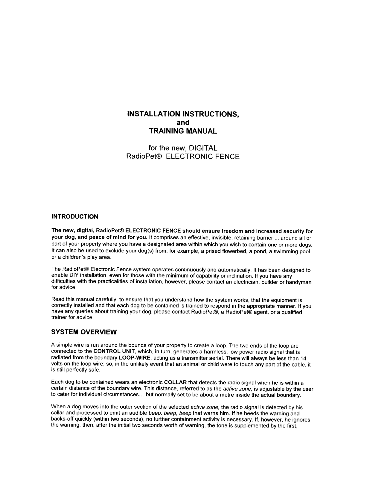 PAC 6252009 Installation and Instructions for Use