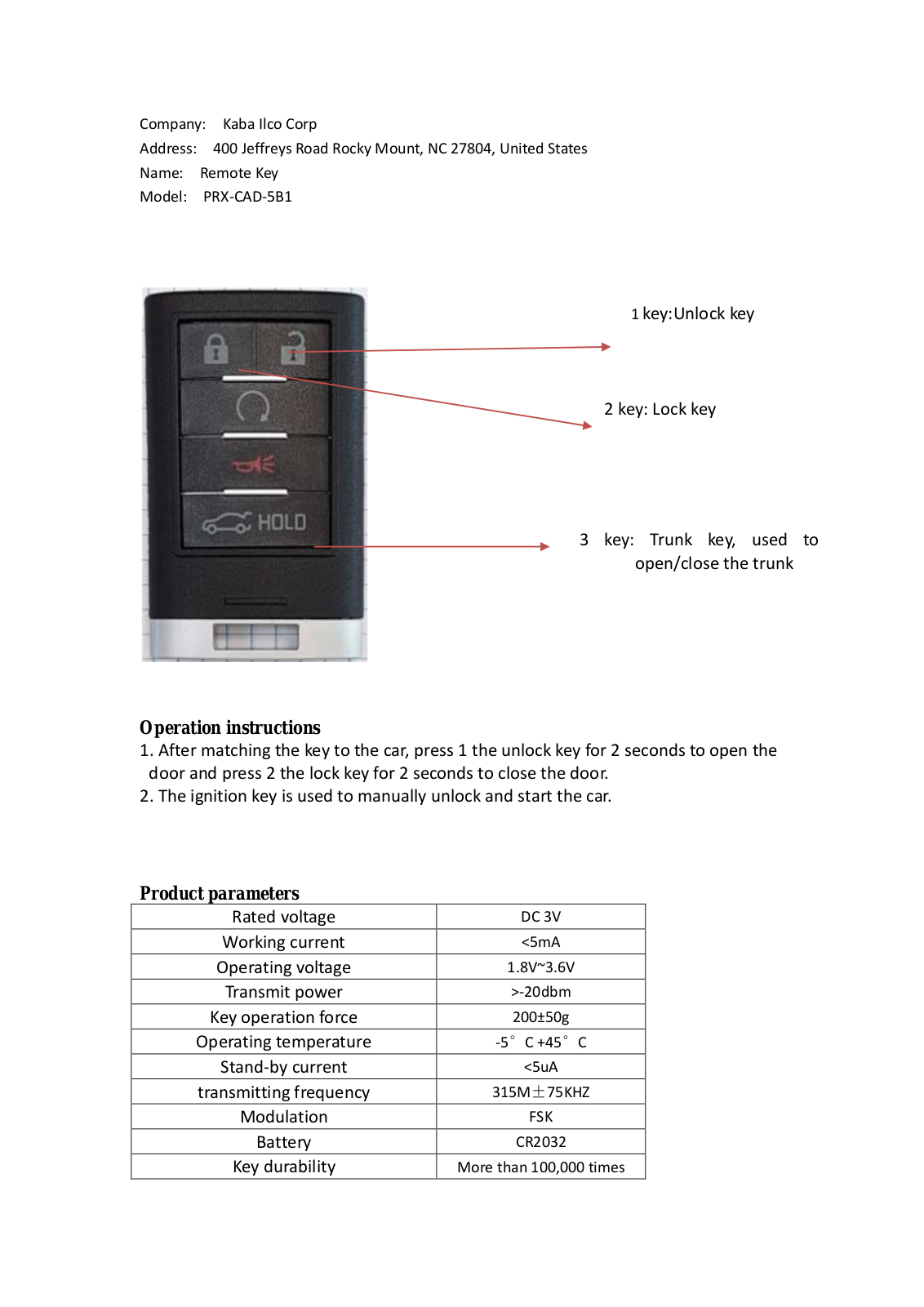 Kaba Ilco GMP3A Users Manual