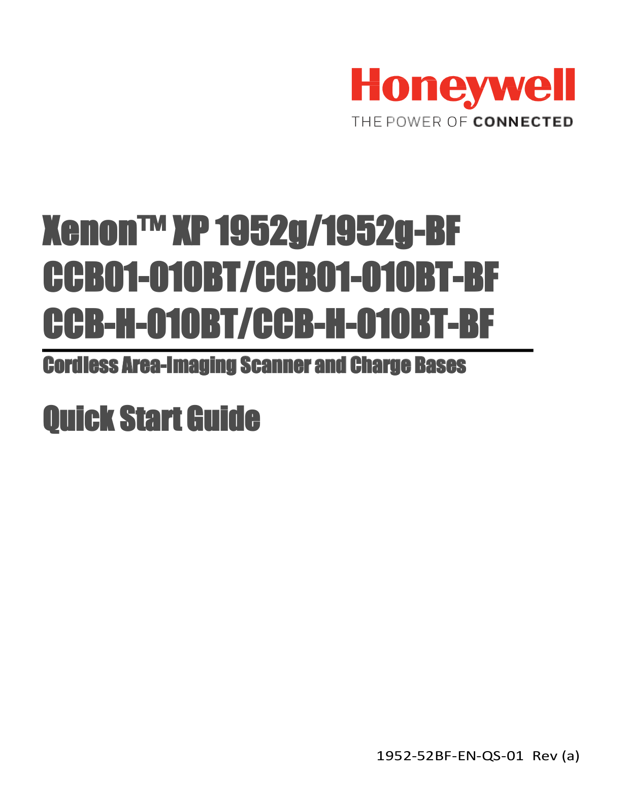 Honeywell XP CCB01-010BT, XP CCB-H-010BT-BF, XP CCB01-010BT-BF, XP 1952-BF, XP 1952G User Manual