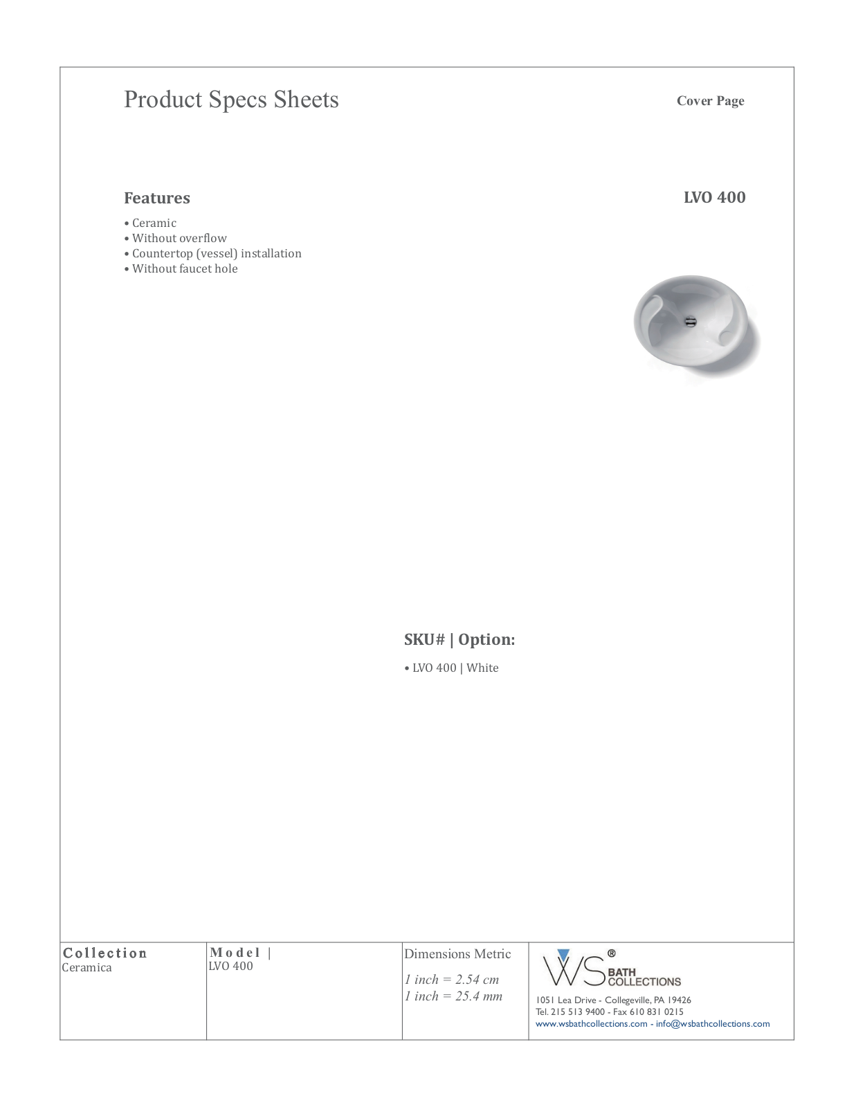 WS Bath Collections WSO1031 Specifications - ManualMachine.com
