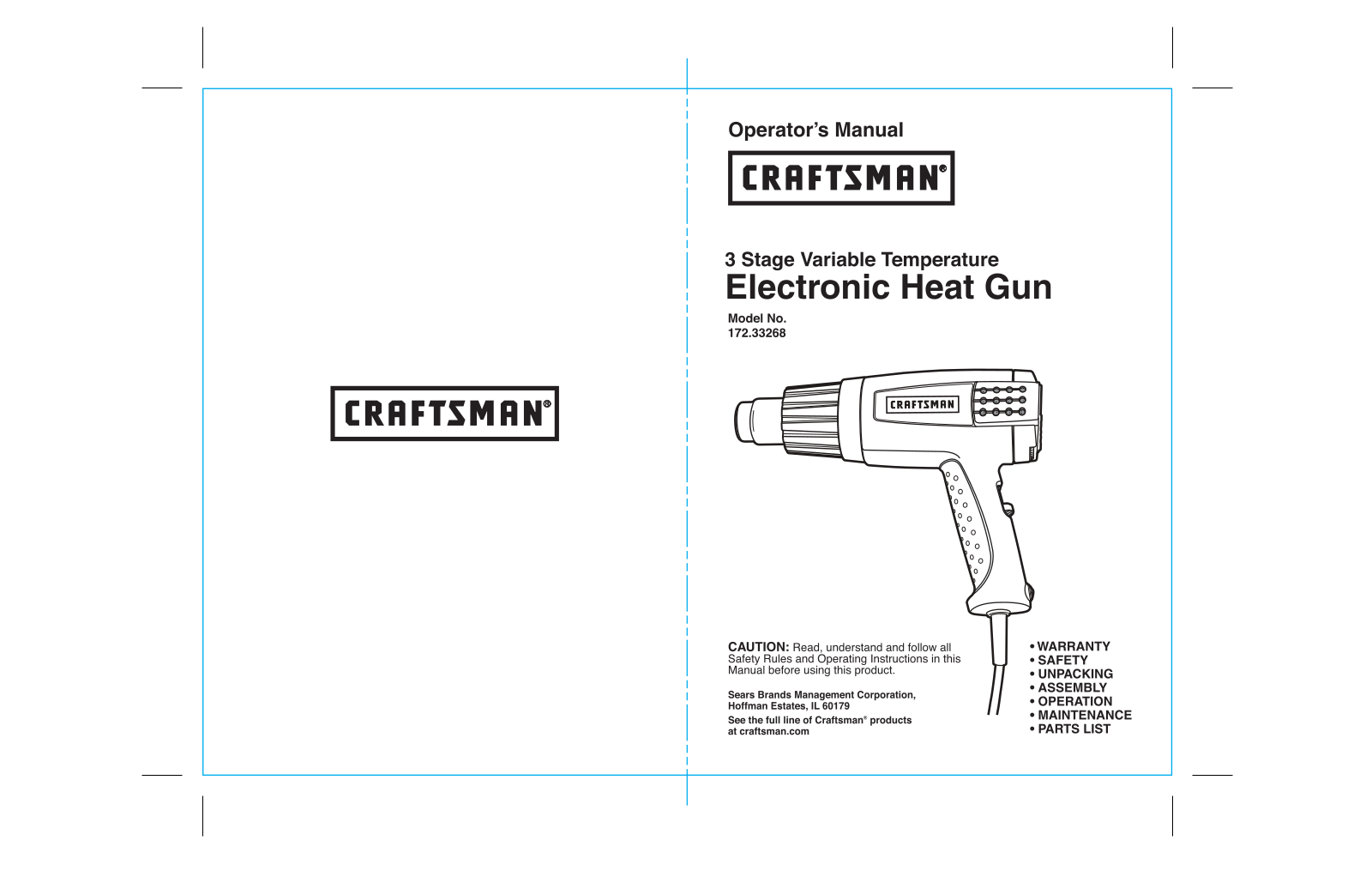 Craftsman 172.33268 Owner's Manual