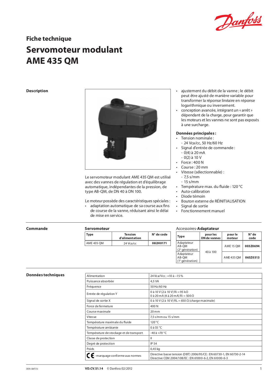 Danfoss AME 435 QM Data sheet