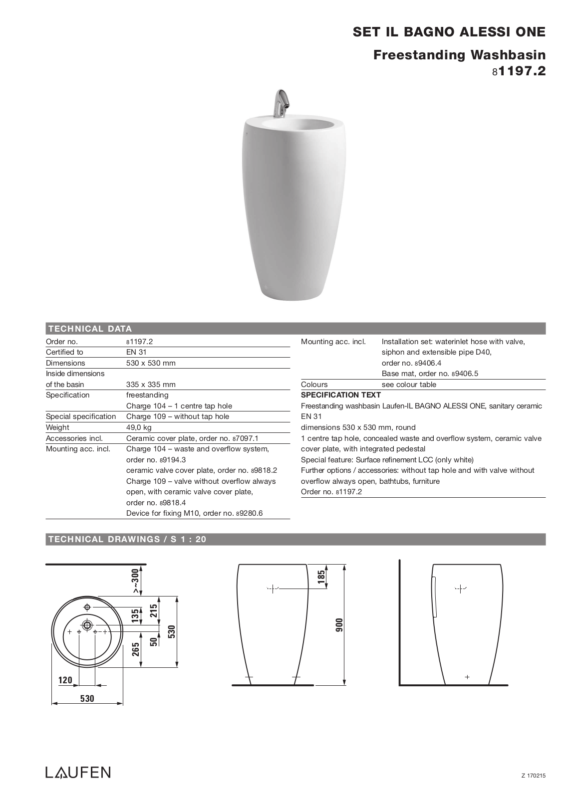 Laufen 8.1197.2 Datasheet - ManualMachine.com