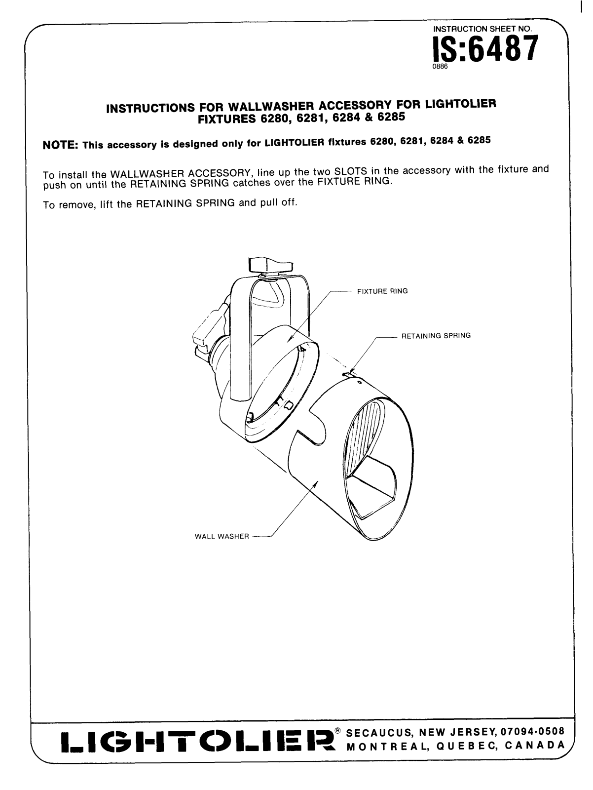 Lightolier IS-6487 User Manual