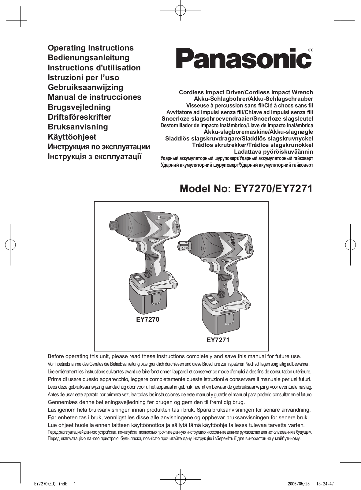 Panasonic EY7270, EY7271 User Manual