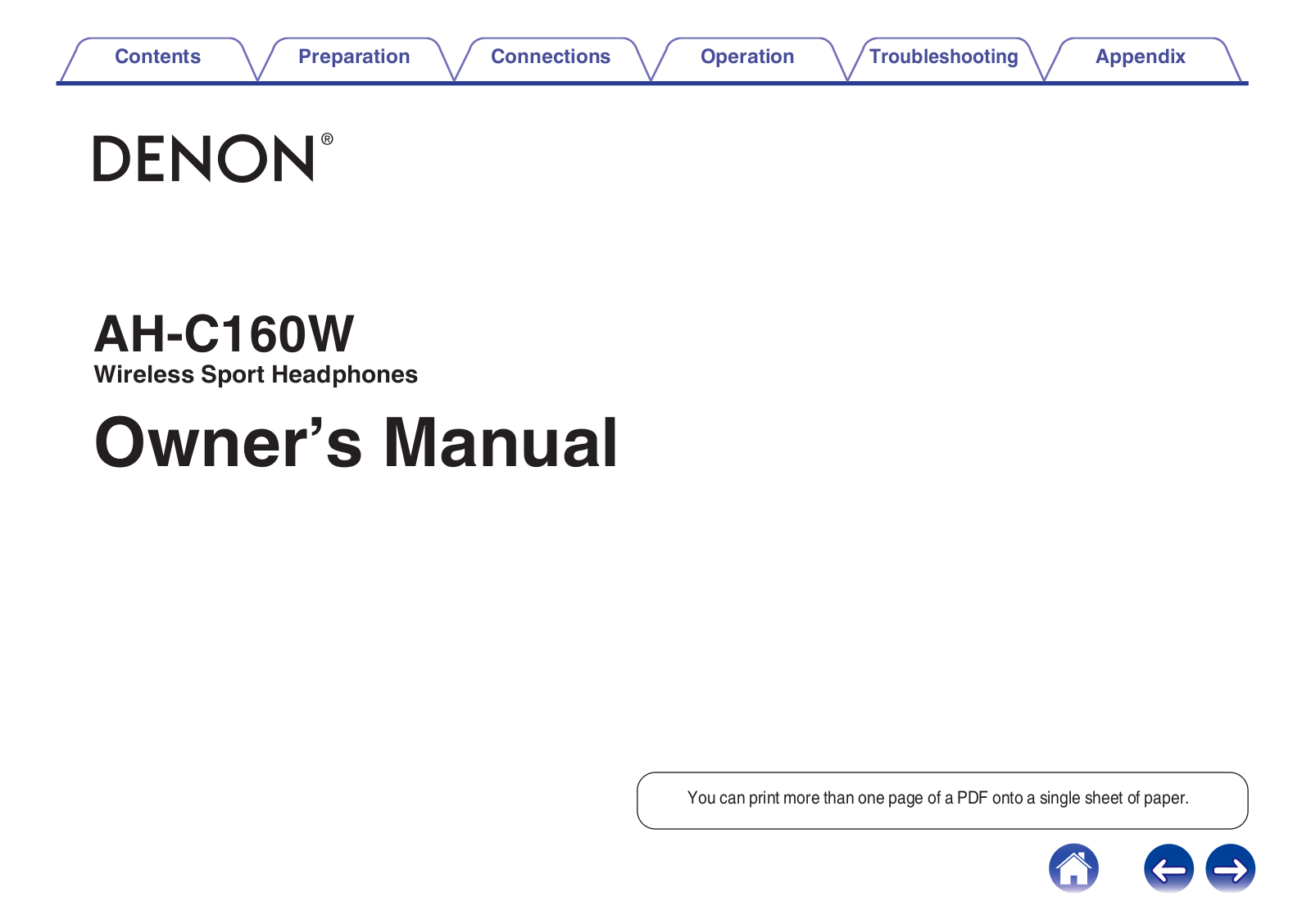 Denon AH-C160 Owner's Manual