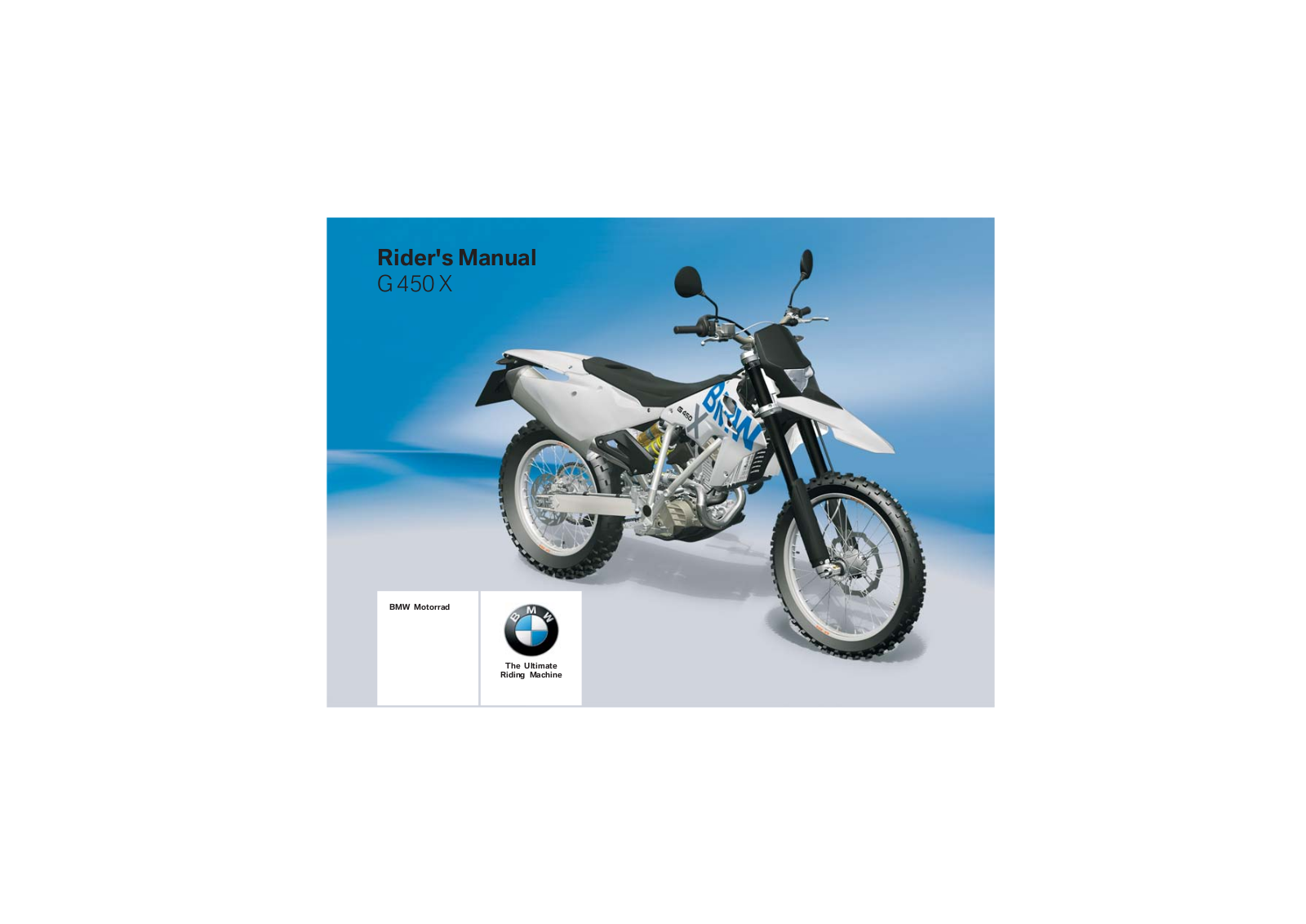 BMW G 450 X 2008 Owner's Manual