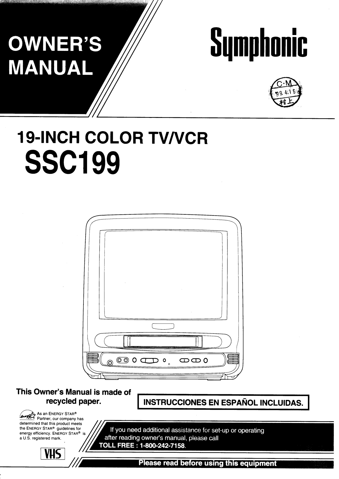 Symphonic SSC199 User Manual