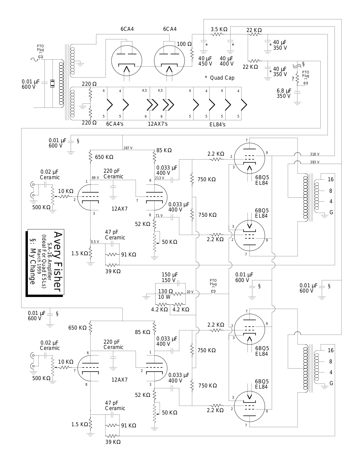 Fisher SA-16 Schematic