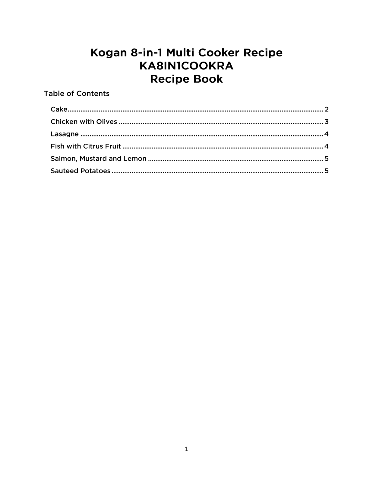 Kogan KA8IN1COOKRA User Manual