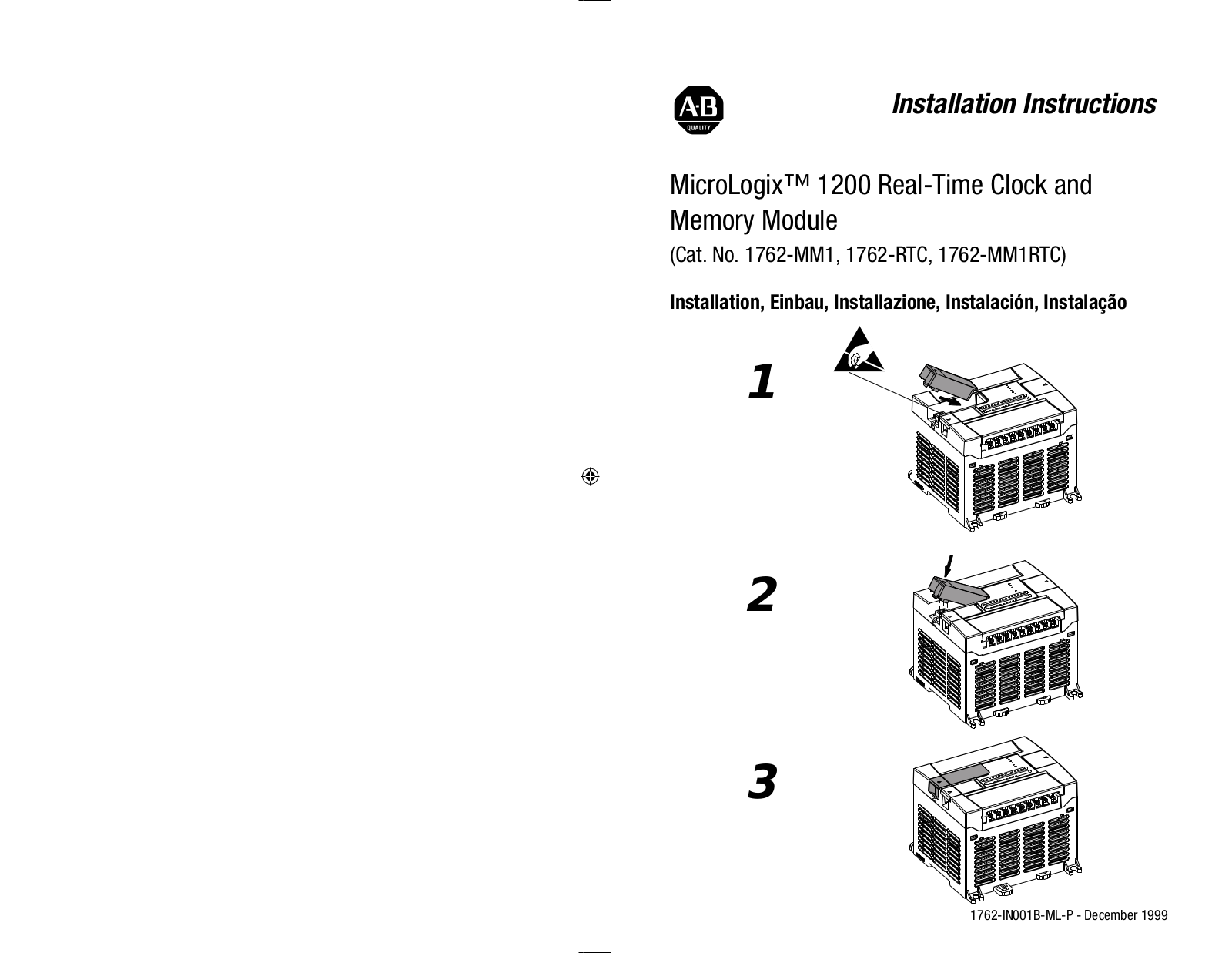 Rockwell Automation 1762-RTC Installation Instructions