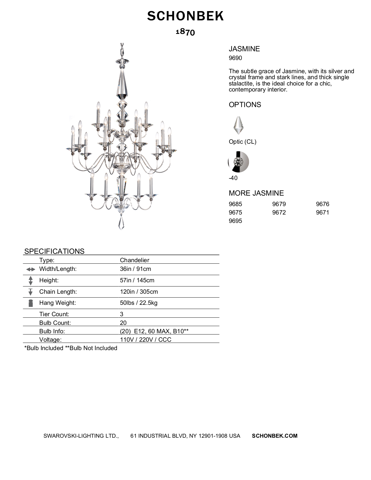 Schonbek SOC1575 Specifications - ManualMachine.com