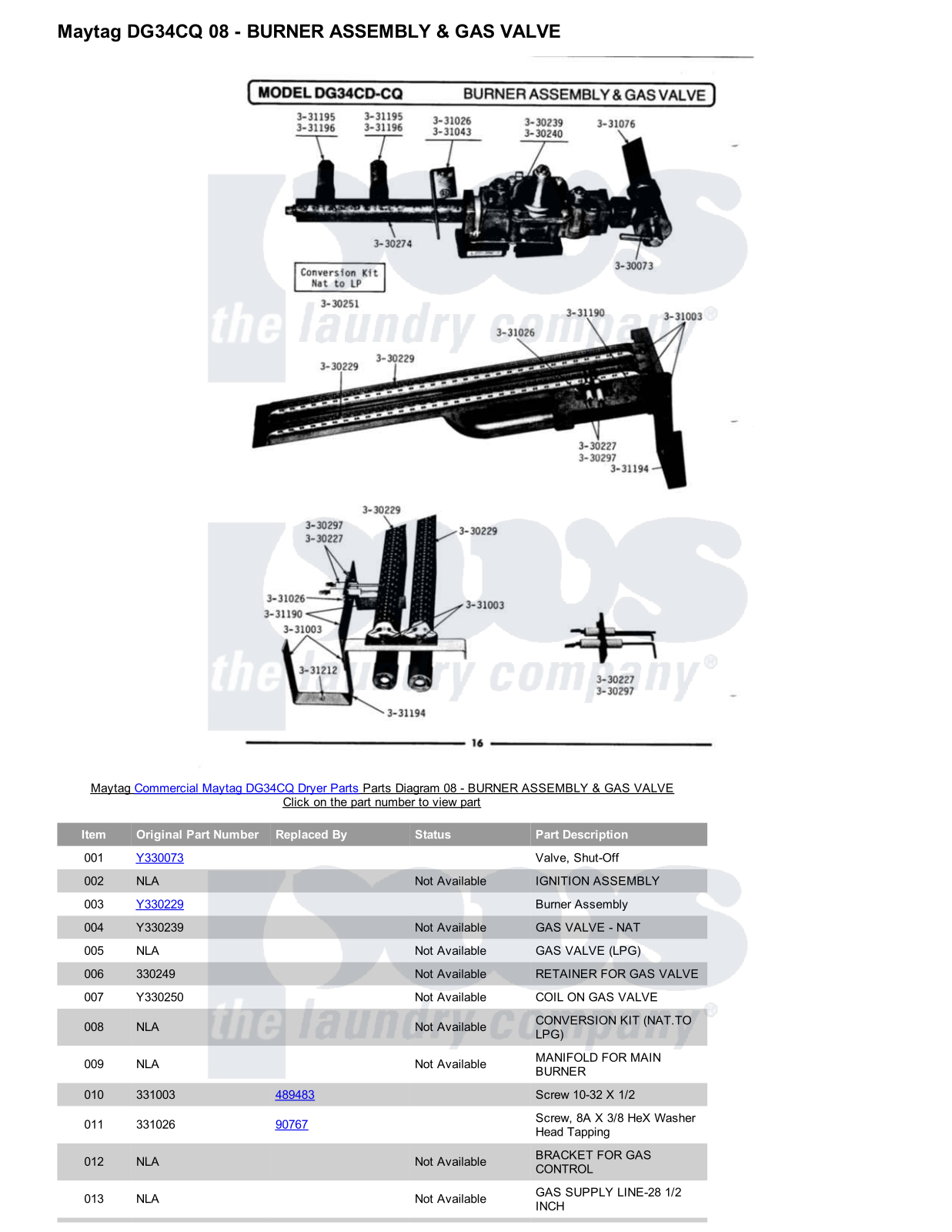 Maytag DG34CQ Parts Diagram