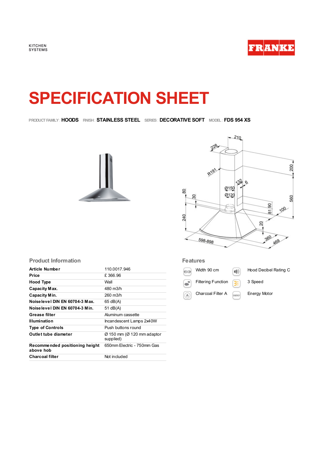 Franke Foodservice FDS 954 XS User Manual